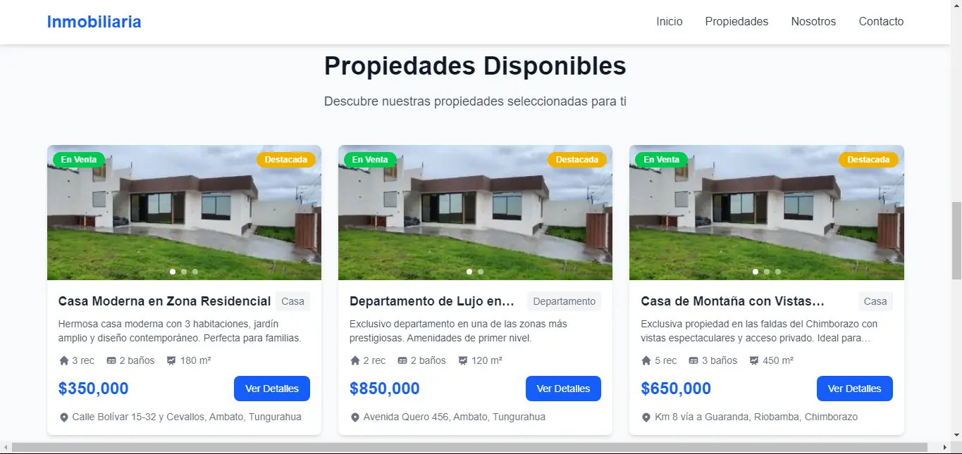 Página Inmobiliaria - Diseño Web por Quantum Soft